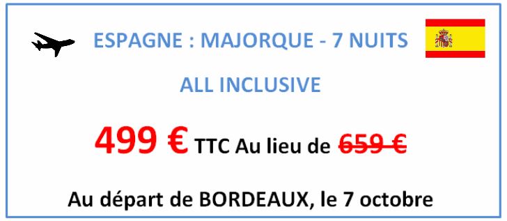 globe travel espagne baléares promo