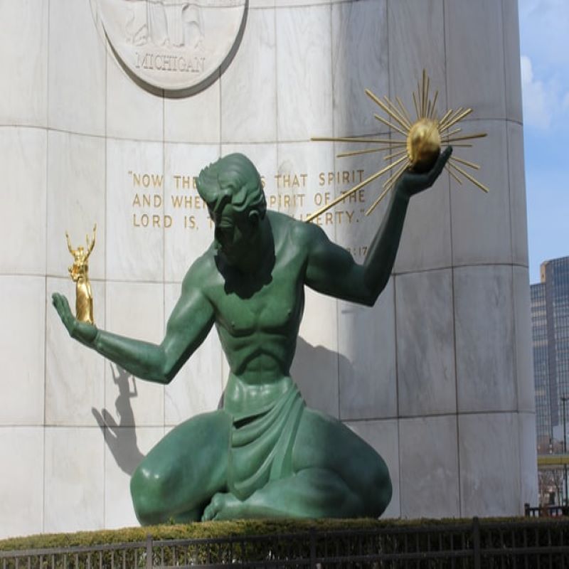 detroit-michigan-usa-statue voyage-globe-travel-USA-detroit